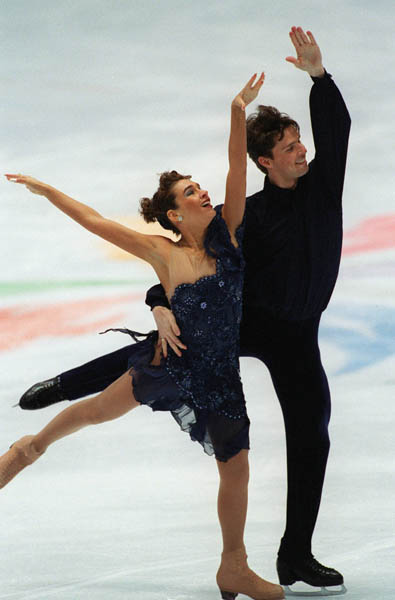 Canada's Chantal Lefebvre and Michel Brunet perform their routine during the ice dancing competition at the 1998 Winter Olympics in Nagano, Japan. (CP PHOTO/COA)