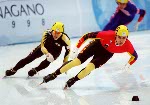 Canada's Eric Bedard competes in the Speed skating-short track event at the 1998 Nagano Olympic Games. (CP Photo/ COA)