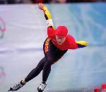 Canada's Linda Johnson Blair competes in the long track speed skating event at the 1998 Nagano Winter Olympic Games. (CP Photo/ COA/ Scott Grant)