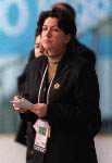 Canada's women hockey coaches Shannon Miller (left) and Daniele Sauvageau give instructions at the 1998 Nagano Winter Olympics. (CP PHOTO/COA/Mike Ridewood)