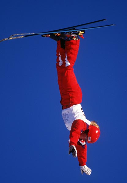 Canada's Caroline Olivier participating in the women's freestyle ski event at the 1994 Lillehammer Winter Olympics. (CP PHOTO/ COA)