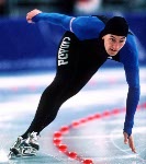 Canada's Sean Ireland competing in the long track speed skating event at the 1994 Lillehammer Winter Olympics. (CP PHOTO/ COA)