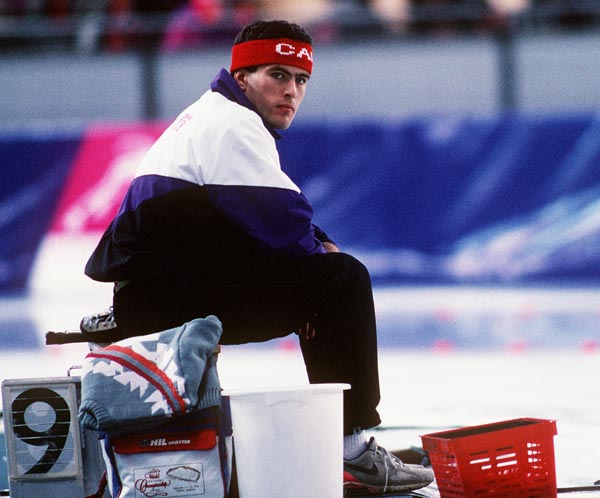 Canada's Kevin Scott competing in the speed skating event at the 1994 Lillehammer Winter Olympics. (CP PHOTO/ COA)