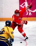 Canada's Paul Kariya in action during the gold medal game which Sweden won 3-2 in a shoot out at the 1994 Lillehammer Winter Olympics. (CP PHOTO/ COA)