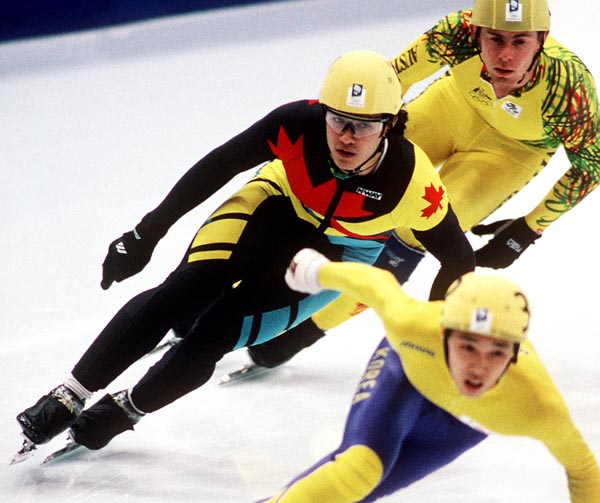 Canada's Derek Campbell competing in the speed skating event at the 1994 Lillehammer Winter Olympics. (CP PHOTO/COA)