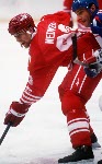 Canada's Peter Nedved in action against France at the 1994 Lillehammer Winter Olympics. (CP PHOTO/ COA)