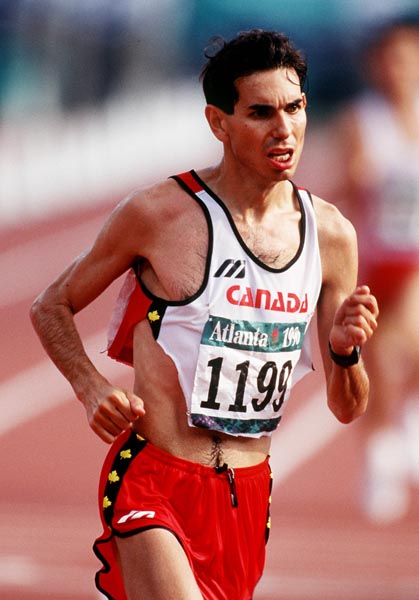 Canada's Peter Fonseca competing in the marathon event at the 1996 Atlanta Summer Olympic Games.(CP PHOTO/COA/Claus Andersen)