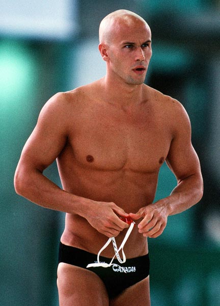 Canada's Eddie Parenti competing in the men's swimming event at the 1996 Atlanta Summer Olympic Games. (CP PHOTO/COA/Claus Andersen)