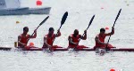Canada's kayak sprint team, left to right, Peter Giles, Liam Jewell, Renn Crichlow and Mihai Apostal at the 1996 Atlanta Summer Olympic Games. (CP PHOTO/COA/Mike Ridewood)
