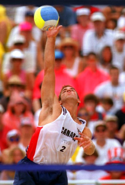 Canada's Mark Heese competing in the men's volleyball event at the 1996 Atlanta Summer Olympic Games. (CP PHOTO/COA/Scott Grant)