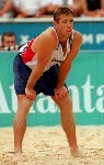 Canada's John Child competing in the men's beach volleyball event at the 1996 Atlanta Summer Olympic Games. (CP PHOTO/COA/Scott Grant)