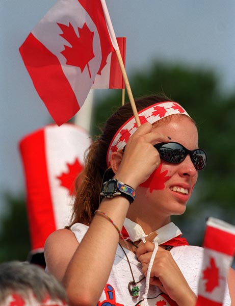 A Canadian supporter at the 1996 Atlanta Summer Olympic Games. (CP PHOTO/COA/Mike Ridewood)