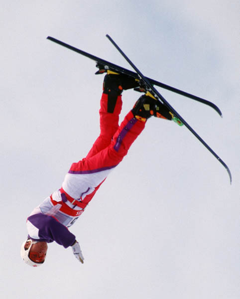 Philippe Laroche du Canada participe  l'preuve de ski acrobatique aux Jeux olympiques d'hiver d'Albertville de 1992. (Photo PC/AOC)