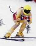 Canada's Michelle McKendry competing in the alpine ski event at the 1992 Albertville Olympic winter Games. (CP PHOTO/COA/Scott Grant)