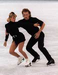 Canada's Doug Ladret and Christine Hough compete in the figure skating event at the 1992 Albertville Olympic winter Games. (CP PHOTO/COA/Scott Grant)