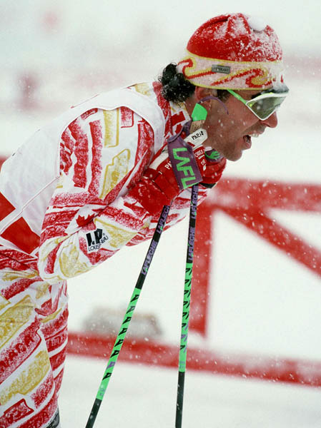 Canada's Yves Bilodeau competing in the cross country ski event at the 1992 Albertville Olympic winter Games. (CP PHOTO/COA/Ted Grant)