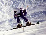 Vincent Poscente du Canada participe  l'preuve de vitesse en ski alpin aux Jeux olympiques d'hiver d'Albertville de 1992. (Photo PC/AOC)