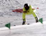 Canada's  Laurent Marechal competing in the speed skiing event at the 1992 Albertville Olympic winter Games. (CP PHOTO/COA/Scott Grant)