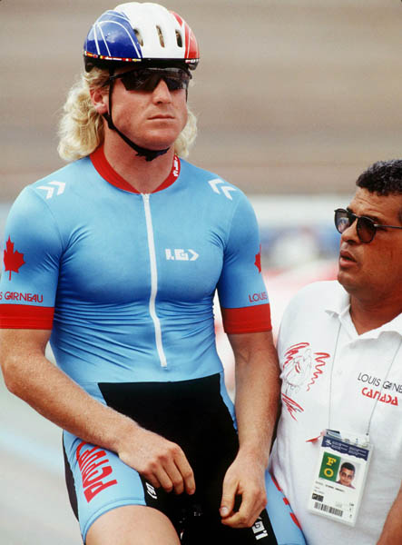 Canada's Curt Harnett (left) with his coach Desmond Dickie at the 1992 Olympic games in Barcelona. (CP PHOTO/ COA/ Claus Andersen)
