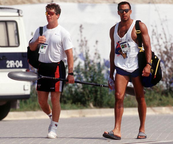 Canada's Kenn Padvaiskas (left) and Renn Crichlow at the 1992 Olympic games in Barcelona. (CP PHOTO/ COA/F.S. Grant)
