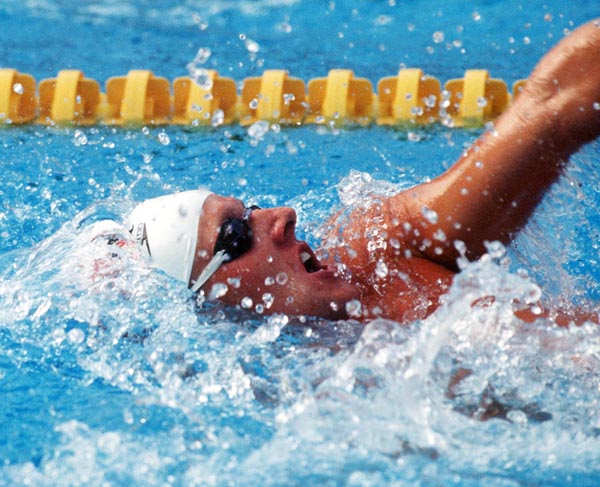 Canada's Gary Anderson competing in the swimming event at the 1992 Olympic games in Barcelona. (CP PHOTO/ COA/Ted Grant)