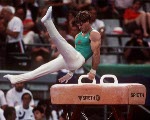 Canada's Mike Inglis competing in the gymnastics event at the 1992 Olympic games in Barcelona. (CP PHOTO/ COA/F.S.Grant)