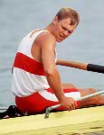 Canada's Harold Backer competing in the men's 2x rowing event at the 1992 Olympic games in Barcelona. (CP PHOTO/ COA/F.S. Grant)