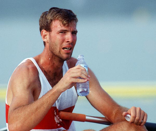 Canada's Todd Hallett competing in the men's 2x rowing event at the 1992 Olympic games in Barcelona. (CP PHOTO/ COA/F.S. Grant)