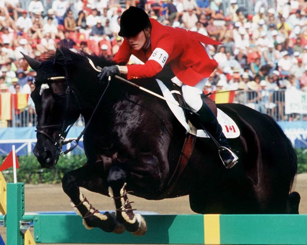 Canada's Beth Underhill riding Monopoly in the equestrian event at the 1992 Olympic games in Barcelona. (CP PHOTO/ COA/Sandy Grant)