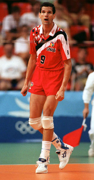 Canada's Marc Albert competing in the volleyball event at the 1992 Olympic games in Barcelona. (CP PHOTO/ COA/ Claus Andersen)