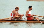 Canada's Pat Walter and Bruce Ford (right) competing in the rowing event at the 1988 Olympic games in Seoul. (CP PHOTO/ COA/ Cromby McNeil)