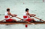 Canada's Pat Walter and Bruce Ford (right) competing in the rowing event at the 1988 Olympic games in Seoul. (CP PHOTO/ COA/ Cromby McNeil)