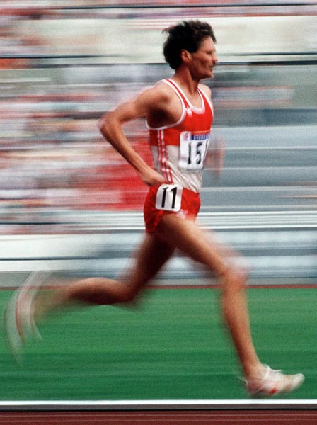 Canada's Graeme Fell competing in the steeplechase  event at the 1988 Olympic games in Seoul. (CP PHOTO/ COA/ F.S.Grant)