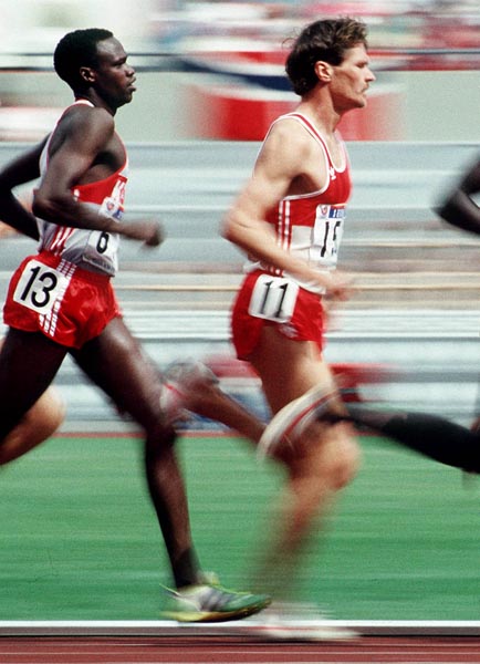 Canada's Graeme Fell (right) competing in the steeplechase  event at the 1988 Olympic games in Seoul. (CP PHOTO/ COA/ F.S.Grant)