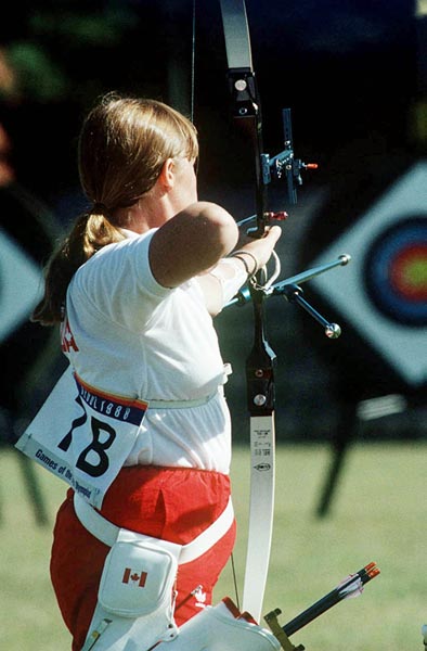 Canada's Brenda Cuming competes in the archery event at the 1988 Olympic Games in Seoul. (CP Photo/ COA/F.S.Grant)