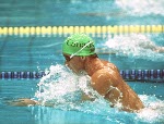 Victor Davis du Canada participe  une preuve de natation aux Jeux olympiques de Soul de 1988. (PC Photo/AOC)