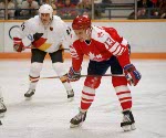 Canada's Ken Yaremchuk (#13) participates in the hockey event at the 1988 Winter Olympics in Calgary. (CP PHOTO/COA/S.Grant)