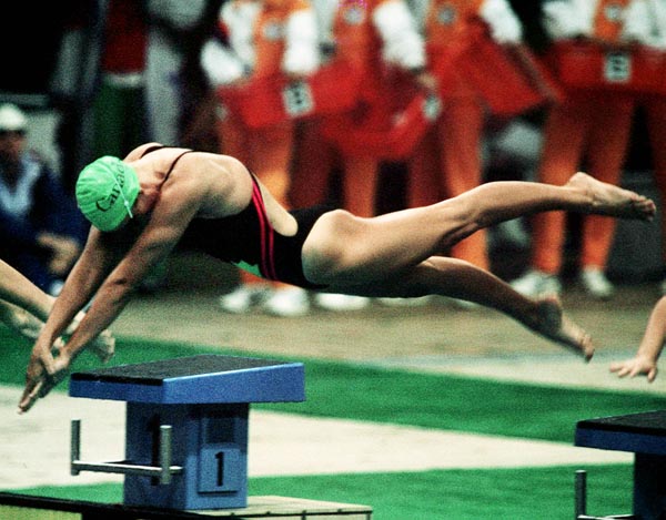 Canada's Jane Kerr competing in the swimming event at the 1988 Olympic games in Seoul. (CP PHOTO/ COA/ Cromby McNeil)