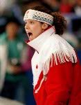 Canada's Marie-Pierre Lamarche participates in the speedskating event at the 1988 Winter Olympics in Calgary. (CP PHOTO/COA/T. O'lett)