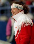 Marie-Pierre Lamarche du Canada participe  une preuve de patinage de vitesse  longue piste aux Jeux olympiques d'hiver de Calgary de 1988. (Photo PC/AOC)