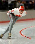 Canada's Ben Lamarche  participates in the speedskating event at the 1988 Winter Olympics in Calgary. (CP PHOTO/COA/T. O'lett)