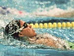 Canada's Mojca Cater competing in the swimming event at the 1988 Olympic games in Seoul. (CP PHOTO/ COA/ Cromby McNeil)