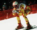 Canada's Jim Read participates in the alpine ski event at the 1988 Winter Olympics in Calgary. (CP PHOTO/ COA/C. McNeil)