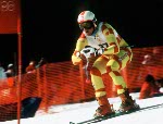 Canada's Jim Read participates in the alpine ski event at the 1988 Winter Olympics in Calgary. (CP PHOTO/ COA/C. McNeil)
