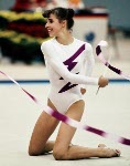 Canada's Mary Fuzesi competing in the rhythmic gymnastics event at the 1988 Olympic games in Seoul. (CP PHOTO/ COA/ Tim O'lett)