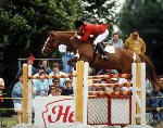 Canada's Hugh Graham riding Abraxas in the equestrian event at the 1988 Olympic games in Seoul. (CP PHOTO/ COA/ C. McNeil)