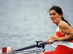 Canada's Kirsten Barnes (left) and Sarah Ogilvie competing in the rowing event at the 1988 Olympic games in Seoul. (CP PHOTO/ COA/ Cromby McNeil)
