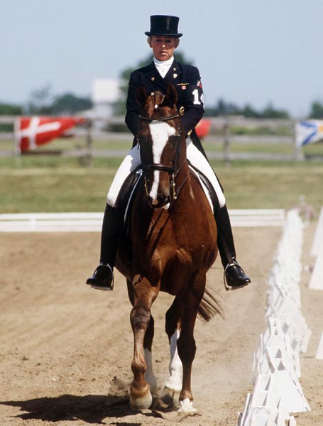 Canada's Eva-Maria Pracht riding Emirage in the equestrian event at the 1988 Olympic games in Seoul. (CP PHOTO/ COA/ C. McNeil)