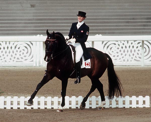 Canada's Ashley Nicoll rides Reipo in the equestrian event at the 1988 Olympic games in Seoul. (CP PHOTO/ COA/ C. McNeil)