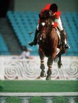 Canada's Lisa Carlsen rides Kahlua in the equestrian event at the 1988 Olympic games in Seoul. (CP PHOTO/ COA/ C. McNeil)